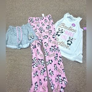 Pajamas set panda size 18 girls teens